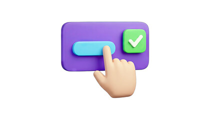 3D Hand Clicking Button on Interface - Digital Confirmation
