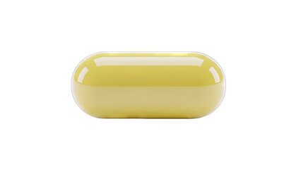 Yellow Capsule Isolated on White Background