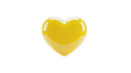 Yellow Heart on White Background
