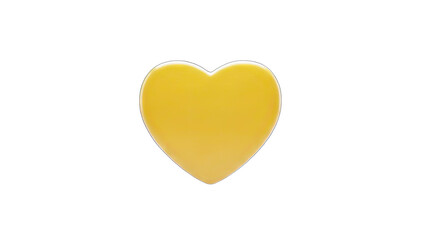 Yellow Heart on White Background