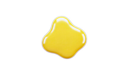 Yellow Liquid Blob Isolated on White Background