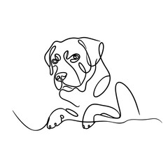 Dog Portrait Line Art Minimalist Single Line Drawing Abstract Animal Art