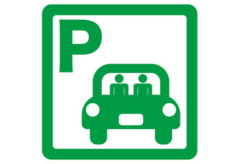 シンプルな駐車マークのアイコン・ピクトグラム1　緑