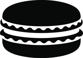 Macaron dessert vector illustration black and white pastry sweet bakery confection icon