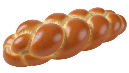 Isolated braided bread loaf freshly baked for breakfast or dessert, sweet golden treat