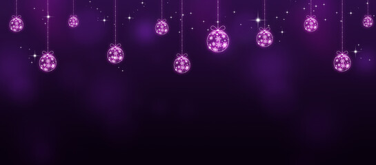purple christmas illumination lights banner