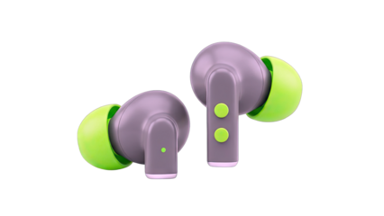 Wireless Earbuds Isolated on White Background