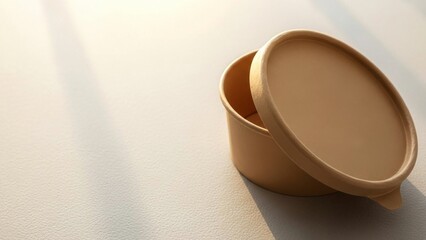 Brown Round Food Container with Lid