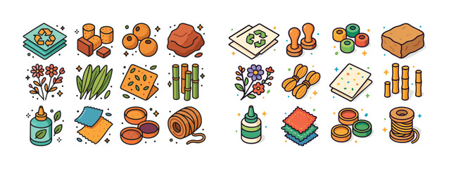 Eco-friendly craft materials and recycled art supplies