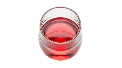 Isolated lowball glass of red wine offers an inviting appearance against a simple backdrop
