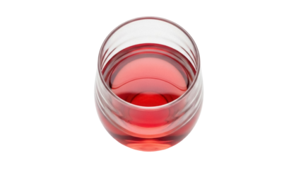 Isolated lowball glass of red wine offers an inviting appearance against a simple backdrop