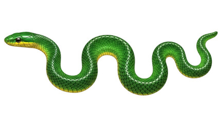 Isolated Emerald Tree Snake, detailed vector illustration with smooth gradient scales