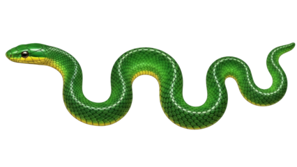 Isolated Emerald Tree Snake, detailed vector illustration with smooth gradient scales