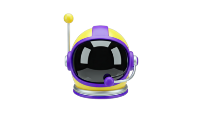 Cartoon Astronaut Helmet Isolated on White Background
