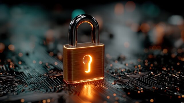Digital Padlock: Cyber Security & Data Protection Concept, Digital security