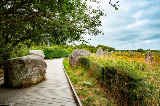 Carnac alignments view in France	