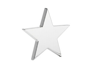 Obraz premium Isolated shiny silver star shape, 3D rendering object with smooth shadow, no background