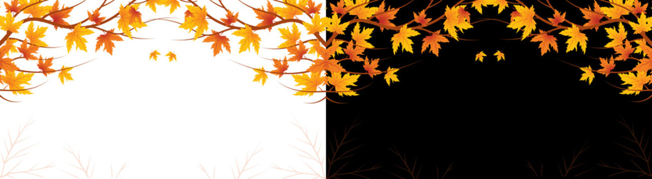 PNG image of&nbsp;Vibrant autumn maple leaves in rich orange and yellow hues frame a perfect for seasonal design elements on transparent background