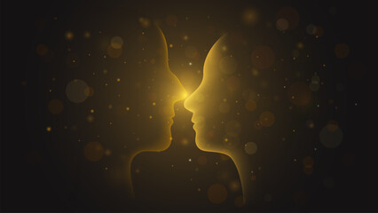 two human glowing silhouettes