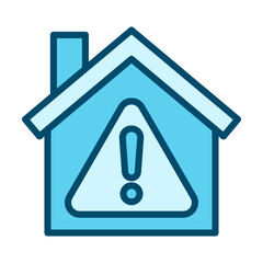 Home Warning Flat Colored Icon for Alerts and Housing Risk Notifications