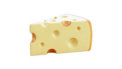 Swiss Cheese Slice Isolated on White Background