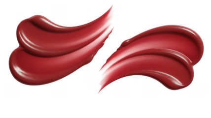 Red Lipstick Swatches on Black isolated on a transparent background makeup cosmetic