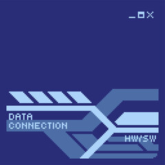 Minimal Blue High Technology Dialog Background, Pixel Art Style