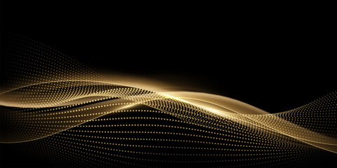 Abstract modern design black background with luxury golden elements vector illustration.