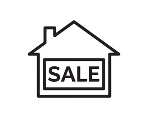 Real Estate House Sale Icon Outline Vector Illustration