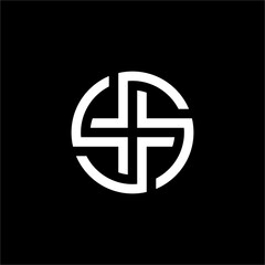 Futuristic S-shaped medical cross in a circular frame. Perfect for biotech research or premium pharmaceutical brands.