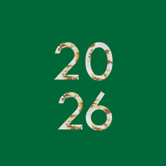 Happy New Year 2026 green background vector
