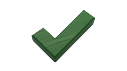 Isolated Green Check Mark Symbol of Approval Confirmation Correctness Verification Object