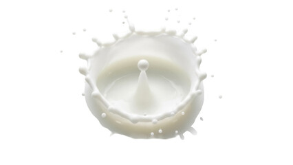 Isolated Milk Splash Effect with Droplet, Close-up, Liquid Motion, Clean, Smooth, Pure, Creamy