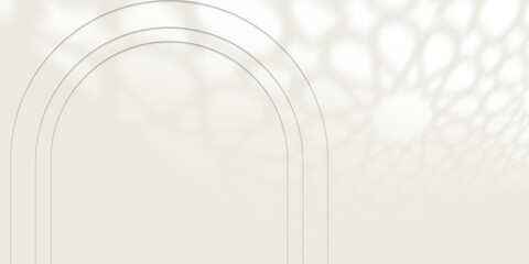 Abstract Arabesque shadow background with traditional ornaments, Islamic ramadan design.