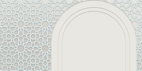 Abstract Arabesque shadow background with traditional ornaments, Islamic ramadan design.