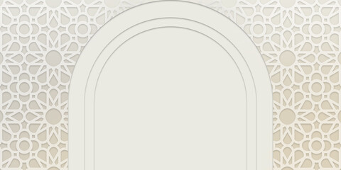 Abstract Arabesque shadow background with traditional ornaments, Islamic ramadan design.