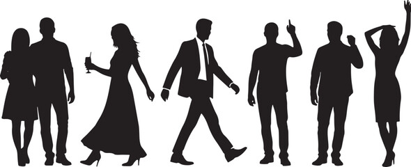 Social Gathering and Celebration Silhouette Group people