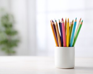 Art supplies on desk from creativity-based business, Financial independence