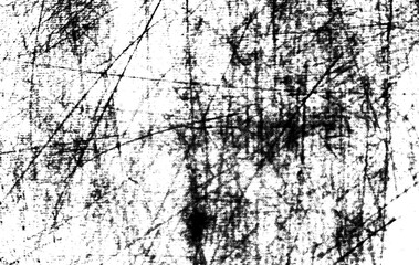 Grunge black and white abstract texture with chaotic scratches and noise. Rough distressed background ideal for overlays, posters, covers and prints.