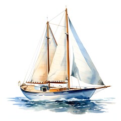 Obraz premium Sailboat gently sailing on the water with its sails raised high on a sunny day