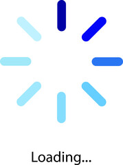 Abstract blue loading indicator animation with circular arrangement of rectangles