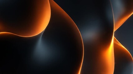 Abstract flowing golden lines on dark backdrop for visual motion graphics