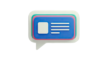 3D Message Bubble with Information - Communication Concept