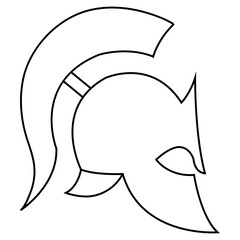 Spartan helmet icon vector. Spartan Illustration sign. Medieval helmet symbol or logo.