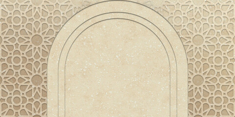 Abstract Arabesque shadow background with traditional ornaments, Islamic ramadan design.