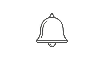 Gray bell icon on black background notification alert