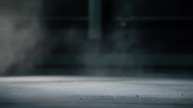 Mystical dust on a floor with misty atmosphere