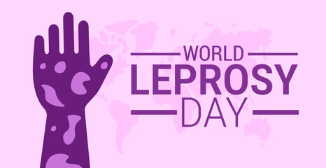 World Leprosy Day background, banner, card or poster design template is observed every year during January, to raise awareness about the mission. Vector illustration.