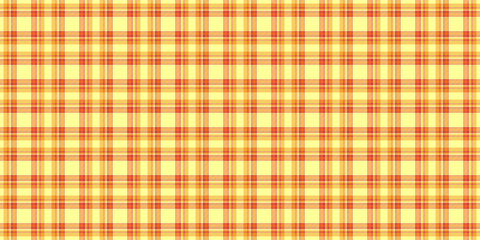 Glamor fabric textile seamless, beautiful tartan pattern background. Purchase texture plaid check vector in orange and yellow colors.