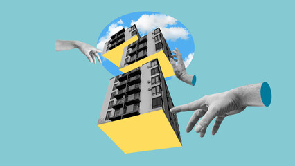 Real Estate Market And Property Investment - Housing Development Or Mortgage. Architectural Urban...